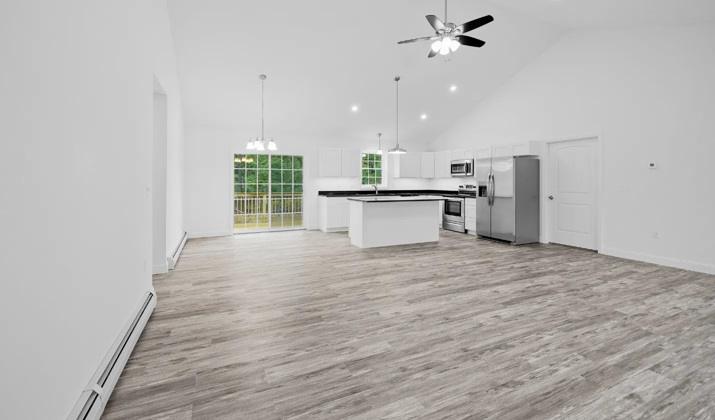 After flooring installation showing new hardwood flooring in Dallas home