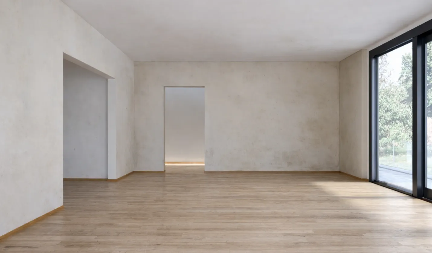 Before interior painting project showing stained walls and uneven surfaces in Dallas, TX